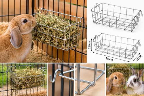 Rabbit hay feeder metal wire - feeder,